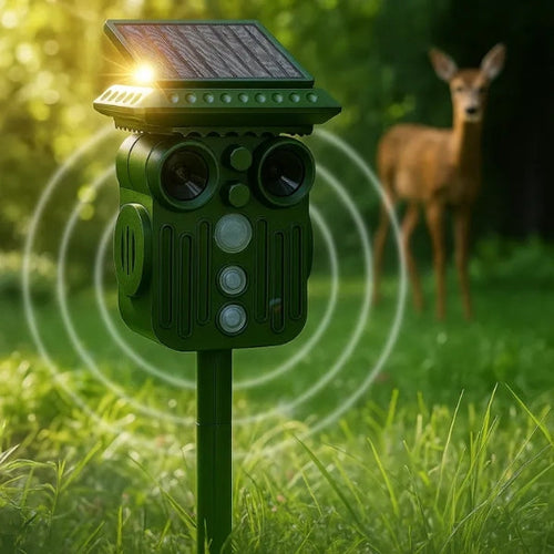 BowLift | Ultrasonic Solar Deer Repeller | 5 Adjustable Modes. Waterproof & Eco-Friendly for Home Gardens and Yards