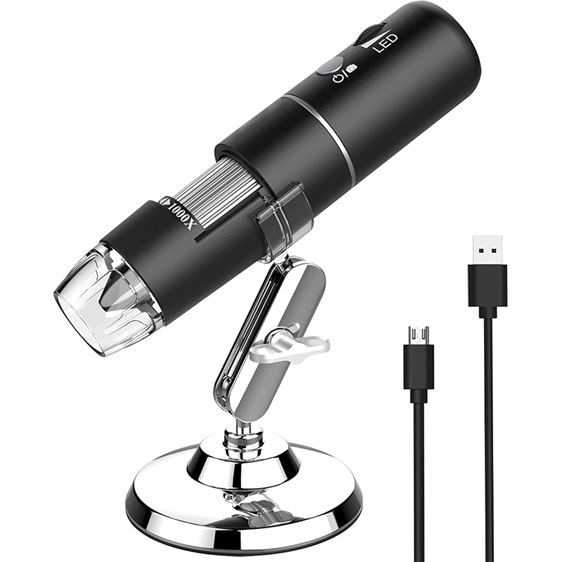 BowLift | Lab Handheld Digital Microscopes Wireless Digital Microscope Handheld USB HD Inspection Camera 50x-1000x Magnification with Stand Compatible with iPhone, iPad, Samsung Galaxy, Android, Mac, Windows Computer