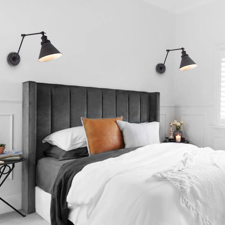 BowLift | Mid-Century Adjustable Metal Wall Lamp – Brass & Black