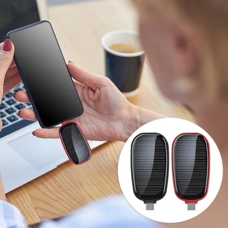 BowLift | Mini Emergency Solar Power Bank – Compact Solar Charger with Lightning or Type-C Connector