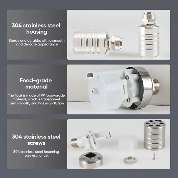 BowLift | Mini Float Valve | Automatic Water Level Control | Stainless Steel | 10–150 PSI | Compact