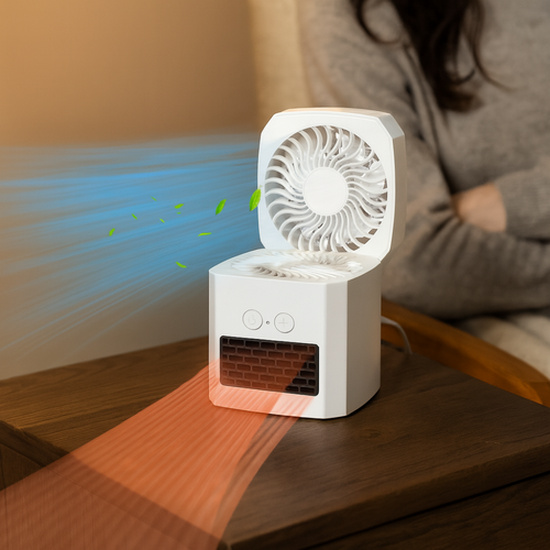 BowLift | Mini Electric Space Heater and Cooling Fan Portable Desktop Heater