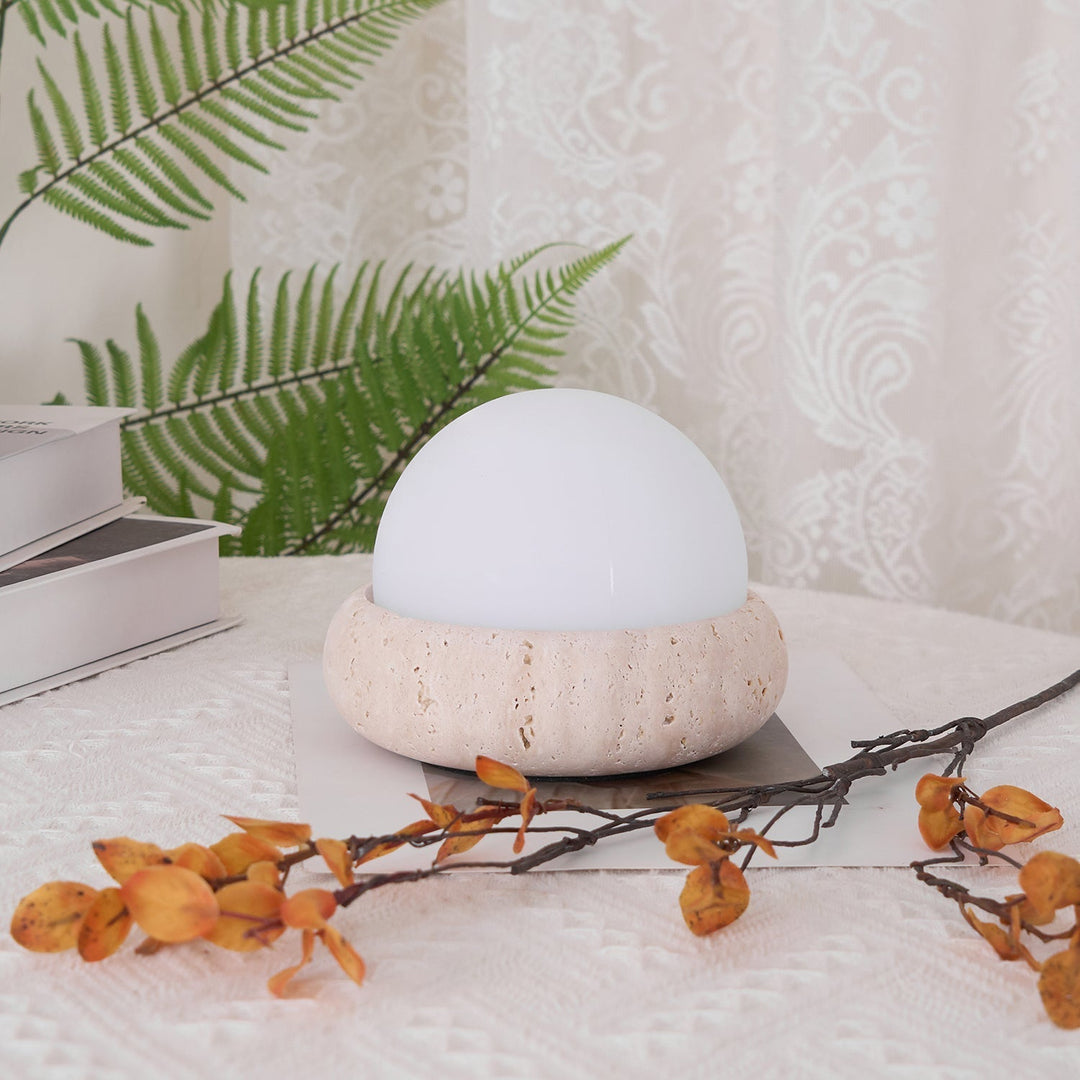 BowLift | Travertine Table Lamp