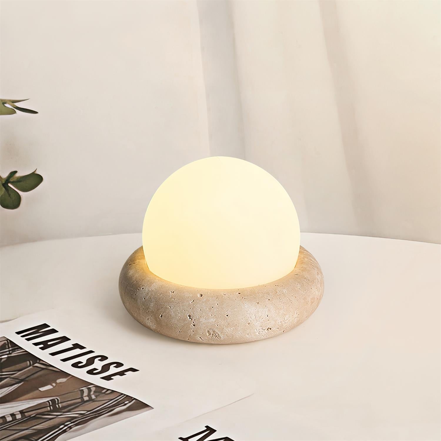 BowLift | Travertine Table Lamp