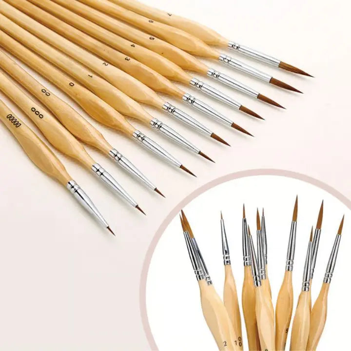 BowLift | Miniature Detail Brush Set – 11-piece for modeling & art