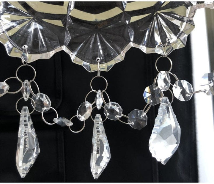 Minimalistic Retro Crystal Glass Pendant Light Bowlift