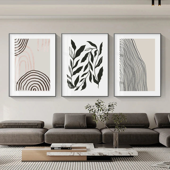 Minimalist Abstract Floral Wall Art Fine Art Canvas Prints Inspirational Quote Poster Gallery Wall Pictures For Living Room Bedroom Art Decor | Bowlift