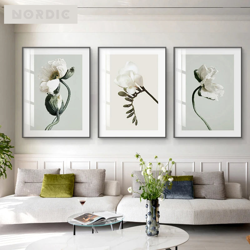 Minimalist Abstract Floral Wall Art Fine Art Canvas Prints Inspirational Quote Poster Gallery Wall Pictures For Living Room Bedroom Art Decor | Bowlift