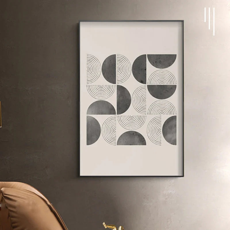 Minimalist Geometric Sun Moon Wall Art Fine Art Canvas Prints Modern Abstract Poster Pictures For Living Room Dining Room Art Decoration | Bowlift