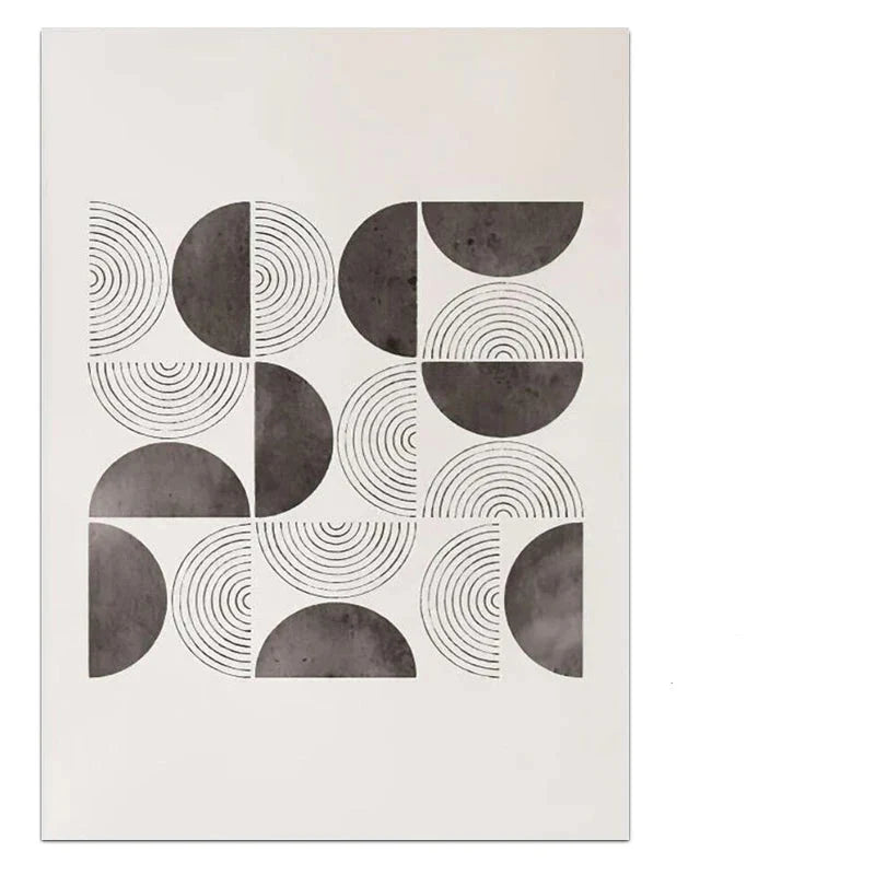 Minimalist Geometric Sun Moon Wall Art Fine Art Canvas Prints Modern Abstract Poster Pictures For Living Room Dining Room Art Decoration | Bowlift