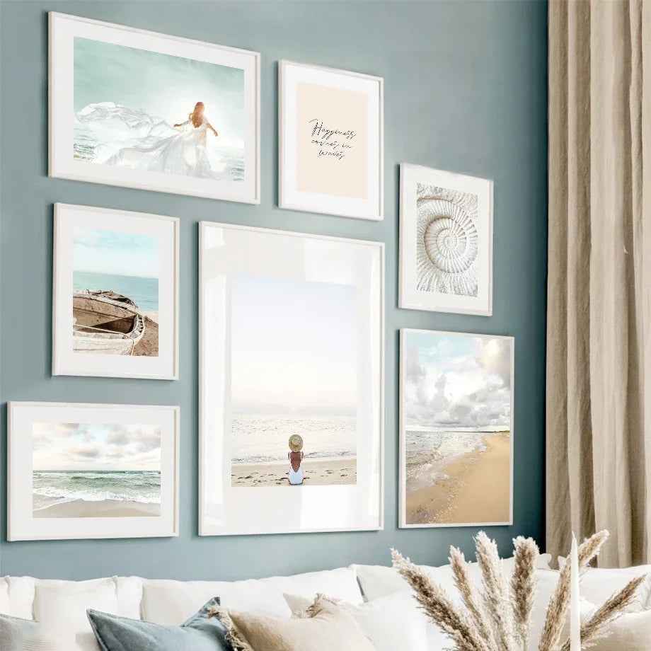 Minimalist Lifestyle Beach Landscape Wall Art Fine Art Canvas Prints Gallery Wall Pictures Of Calm For Living Room Scandinavian Home Decor | Bowlift