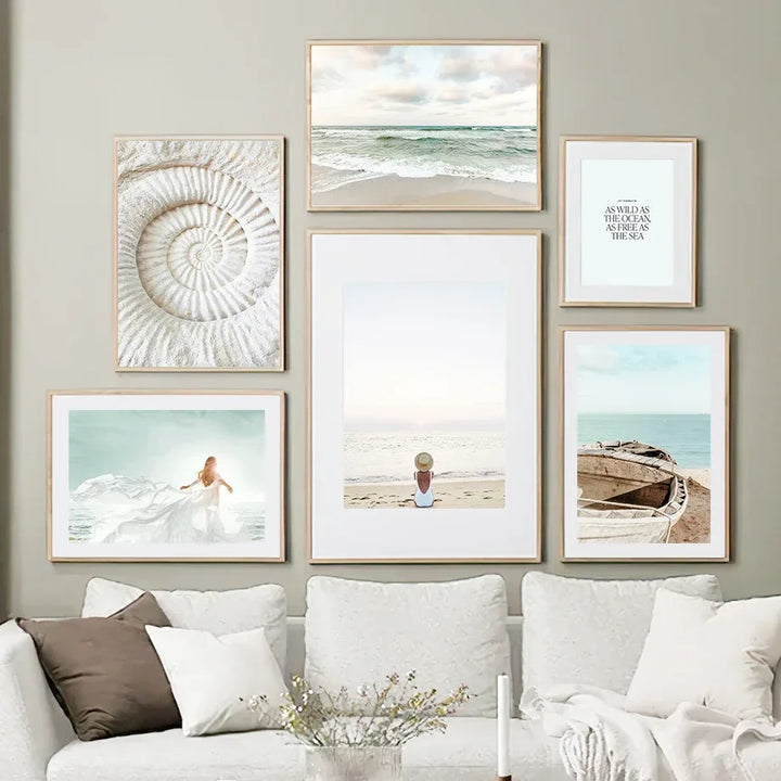 Minimalist Lifestyle Beach Landscape Wall Art Fine Art Canvas Prints Gallery Wall Pictures Of Calm For Living Room Scandinavian Home Decor | Bowlift