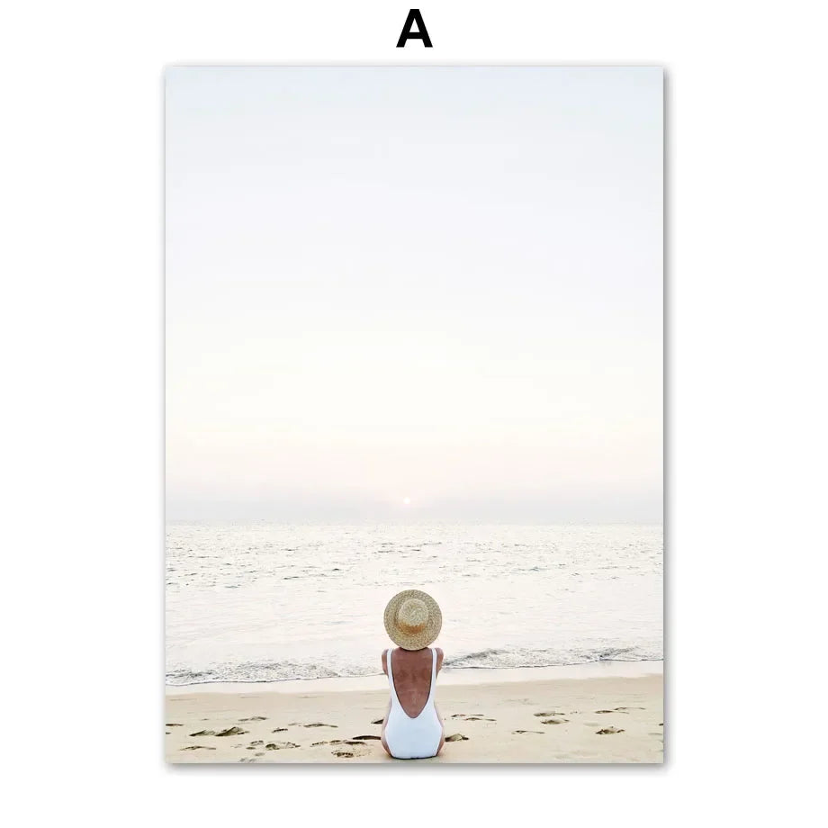 Minimalist Lifestyle Beach Landscape Wall Art Fine Art Canvas Prints Gallery Wall Pictures Of Calm For Living Room Scandinavian Home Decor | Bowlift