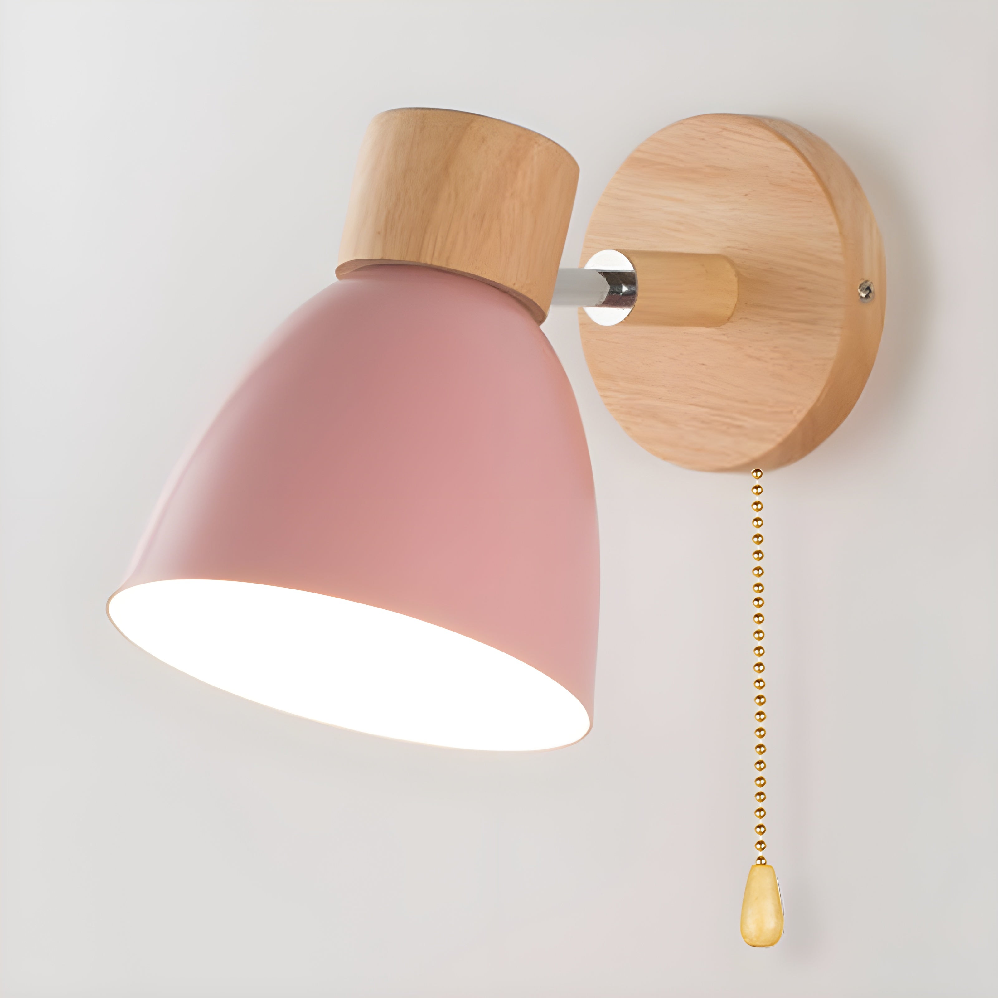 BowLift | Wood Nordic Wall Lamp with Switch for the Bedroom