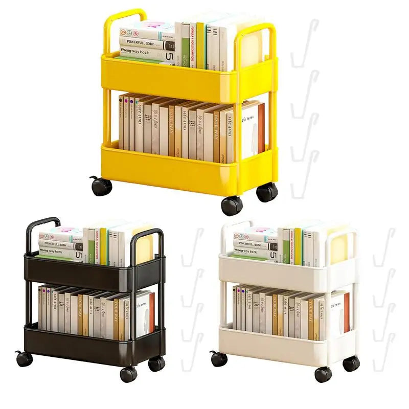 Mobile Bookshelf Cart with Wheels | Book Storage and Organizer - Dalton | Bowlift