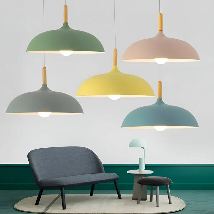 BowLift | Scandinavian Elegance: Luxury Oak Ceiling Lamp with LED Lighting