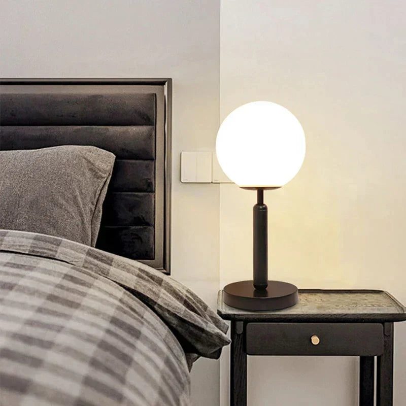 BowLift | Stylish Brass & Glass LED Table Lamp – GlowSphere