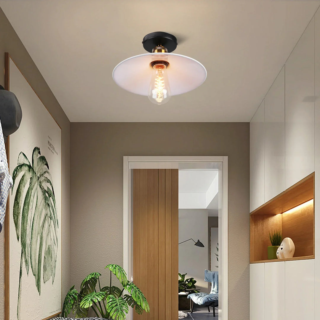 Vintage ceiling light in industrial style, metal lamp for living room or bedroom, LED compatible | Bowlift