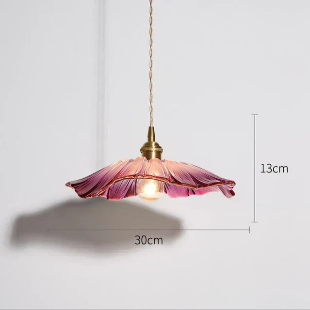 FloraGlimmer - Modern Flower-Shaped Pendant Lamp | Glass Design | LED Lighting for Living Room and Dining Room | Bowlift