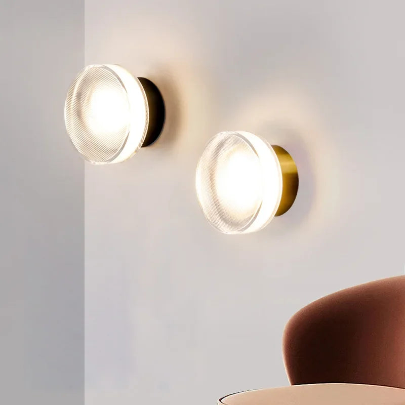 Modern Round LED Wall Light made of Glass – Wall Lamp for Living Room, Hallway, Bedroom, and Bathroom | Bowlift