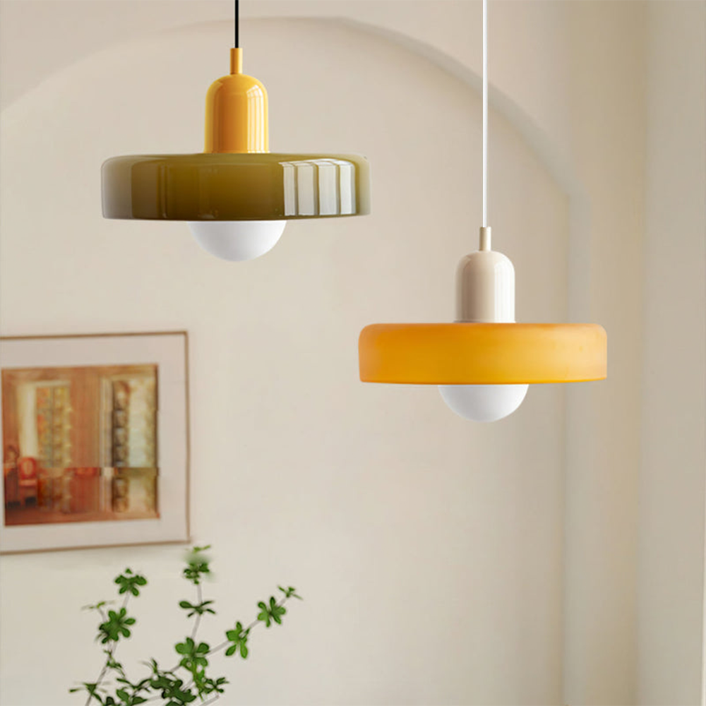 Bauhaus Colorful Glass Pendant Lamp - Modern Design Lamp for Living Room and Dining Room | Bowlift