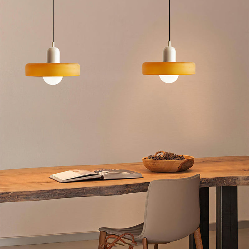 BowLift | Scandi Bauhaus Pendant Light – Stylish Orange Ceiling Lamp for Contemporary Spaces