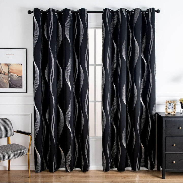 BowLift | Modern Wave Pattern Blackout Curtain