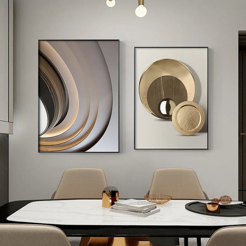Modern Abstract Architectural Aesthetics Wall Art Fine Art Canvas Prints Minimalist Futurist Pictures For Modern Loft Apartment Living Room Decor | Bowlift