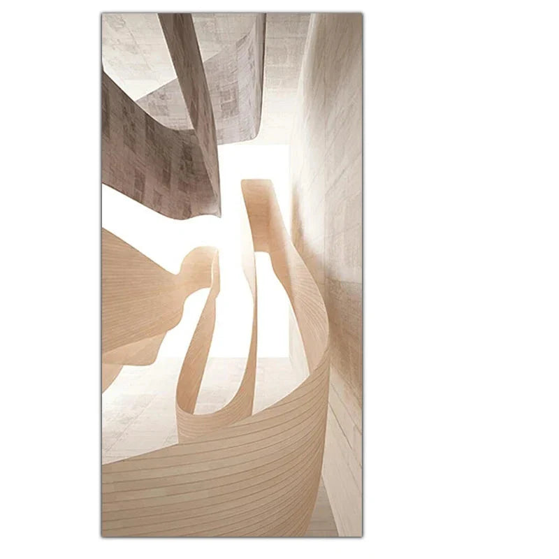 Modern Aesthetics Abstract Architectural Sunrise Wall Art Fine Art Canvas Prints Pictures For Contemporary Loft Apartment Home Office Foyer Art Decor | Bowlift