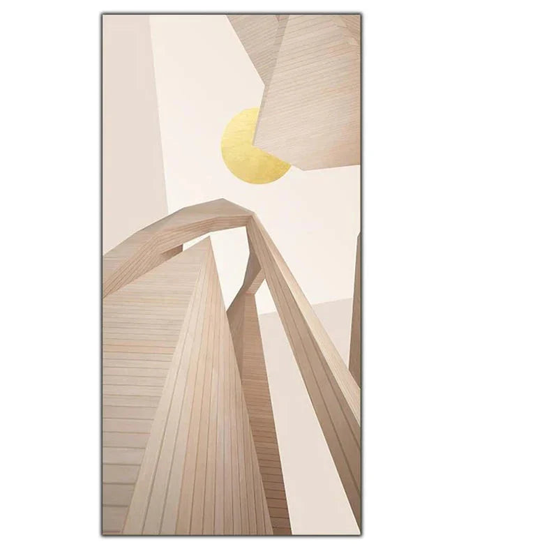 Modern Aesthetics Abstract Architectural Sunrise Wall Art Fine Art Canvas Prints Pictures For Contemporary Loft Apartment Home Office Foyer Art Decor | Bowlift