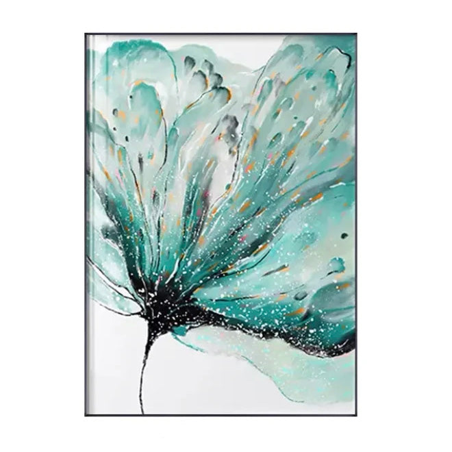 Modern Abstract Botanical Floral Blue Golden Jade Marble Prints Wall Art Fine Art Canvas Prints Pictures For Living Room Bedroom Art Decor | Bowlift