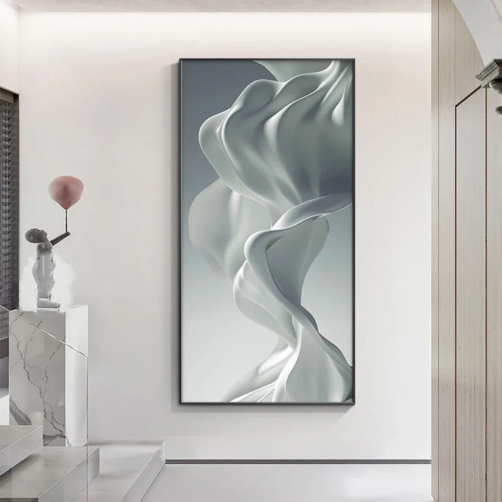 Modern Abstract Liquid Silk Flowing Ribbon Wall Art Fine Art Canvas Prints Poster Pictures For Living Room Entranceway Foyer Light Luxury Home Office Decor | Bowlift