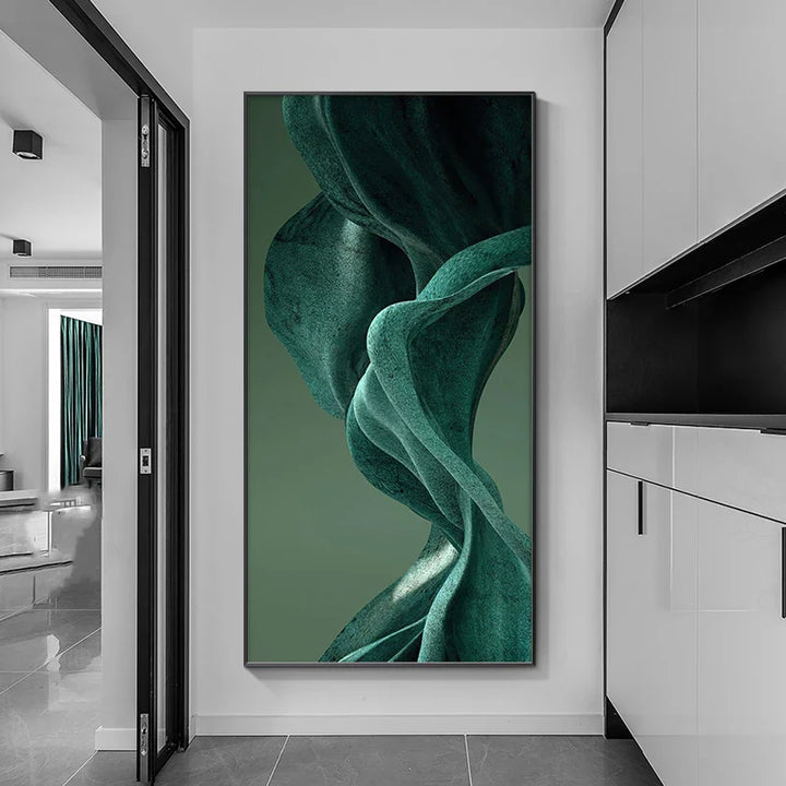 Modern Abstract Liquid Silk Flowing Ribbon Wall Art Fine Art Canvas Prints Poster Pictures For Living Room Entranceway Foyer Light Luxury Home Office Decor | Bowlift