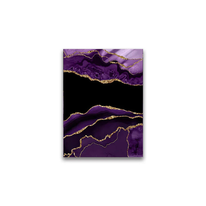 Modern Abstract Liquid Purple Black Marble Print Wall Art Fine Art Canvas Prints Pictures For Living Room Dining Room Home Office Art Decor | Bowlift