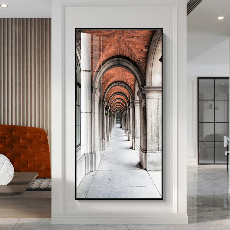 Modern Abstract Minimalist Arches Architecture Wall Art Fine Art Canvas Prints Pictures For Entrance Hall Foyer Living Room Home Office Decor | Bowlift