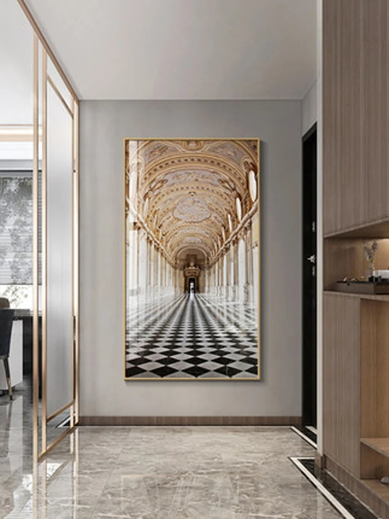 Modern Abstract Minimalist Arches Architecture Wall Art Fine Art Canvas Prints Pictures For Entrance Hall Foyer Living Room Home Office Decor | Bowlift