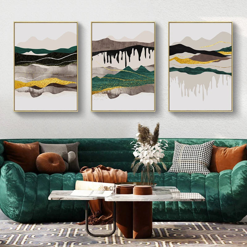 Abstract Mountain Landscape Wall Art Fine Art Canvas Prints Pictures For Modern Apartment Living Room Bedroom Hotel Room Art Decor | Bowlift