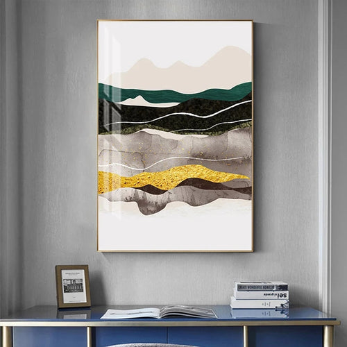 Abstract Mountain Landscape Wall Art Fine Art Canvas Prints Pictures For Modern Apartment Living Room Bedroom Hotel Room Art Decor | Bowlift