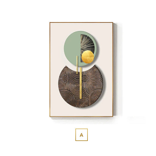 Minimalist Geometric Circles Abstract Wall Art Fine Art Canvas Prints Modern Pictures For Luxury Living Room Dining Room Hotel Home Office Art Decor | Bowlift