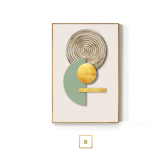 Minimalist Geometric Circles Abstract Wall Art Fine Art Canvas Prints Modern Pictures For Luxury Living Room Dining Room Hotel Home Office Art Decor | Bowlift