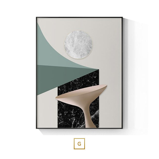 Modern Aesthetics Abstract Golden Pearl Moon Wall Art Fine Art Canvas Print Flowing Pendant Pictures For Luxury Living Room Bedroom Art Decor | Bowlift