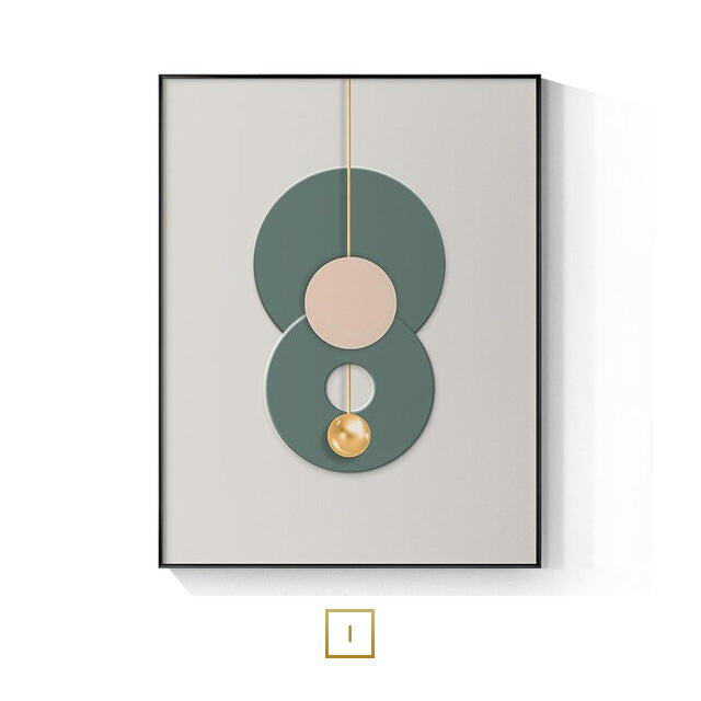 Modern Aesthetics Abstract Golden Pearl Moon Wall Art Fine Art Canvas Print Flowing Pendant Pictures For Luxury Living Room Bedroom Art Decor | Bowlift