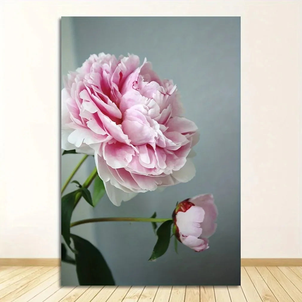Modern Floral Pink Petal Flowers Wall Art Fine Art Canvas Prints Elegant Botanical Pictures For Living Room Bedroom Hotel Room Art Decor | Bowlift