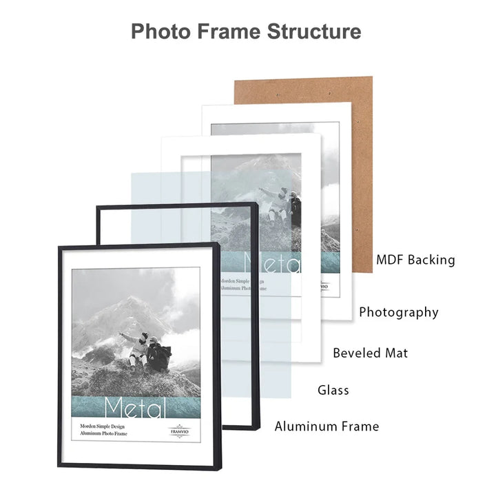 Modern Metal Picture Frames 13x18 15x20 A4 21x30 30x40cm 40x50cm 50x70 Frames For Canvas Prints With Plexiglass | Bowlift