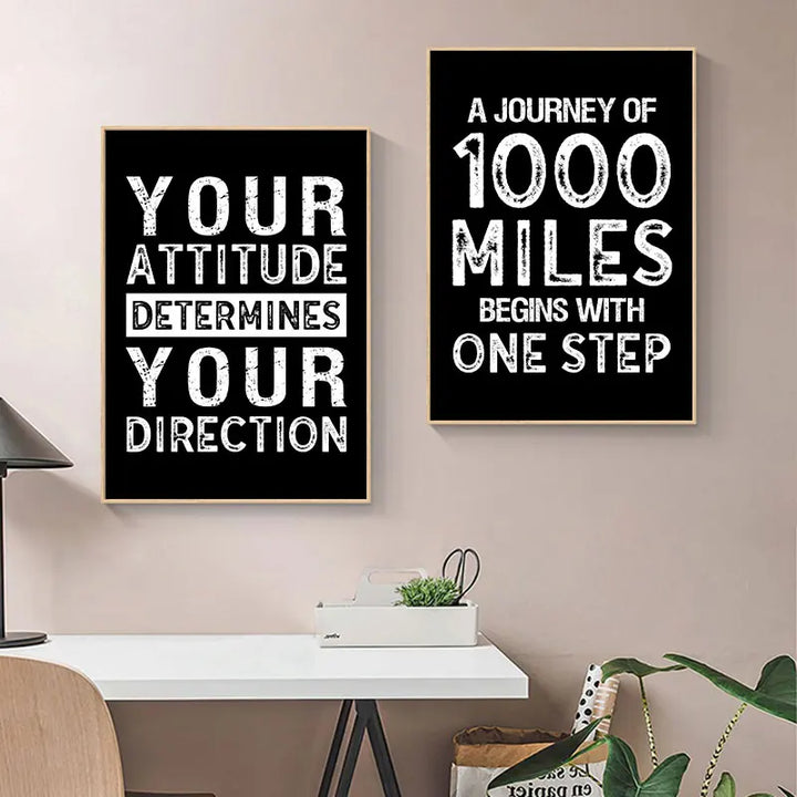 Modern Motivational Quotes Posters Black White Wall Art Fine Art Canvas Prints Pictures For Living Room Office Bedroom Inspirational Art Decor | Bowlift