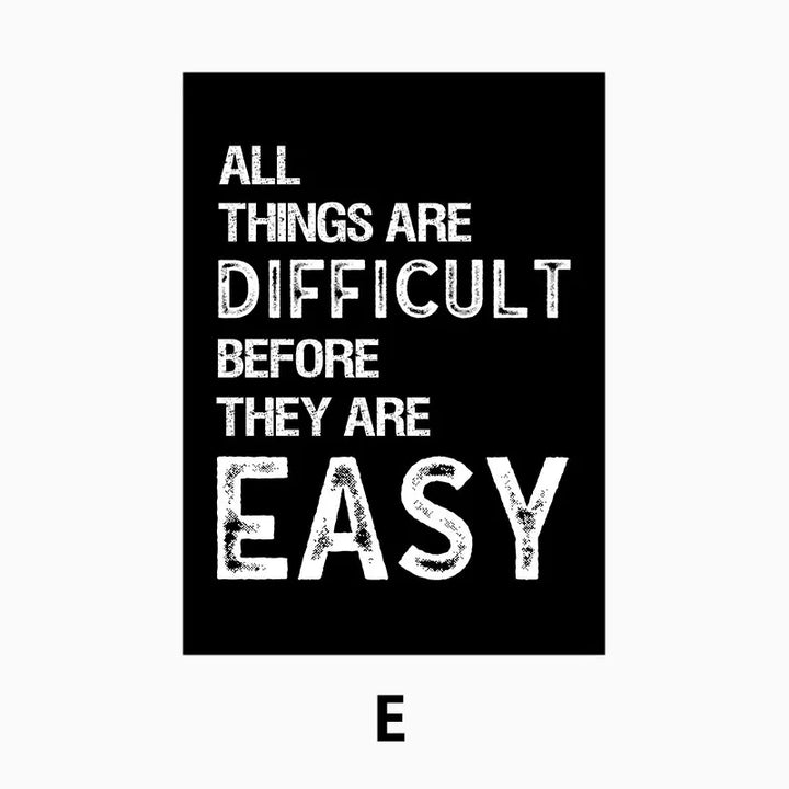 Modern Motivational Quotes Posters Black White Wall Art Fine Art Canvas Prints Pictures For Living Room Office Bedroom Inspirational Art Decor | Bowlift