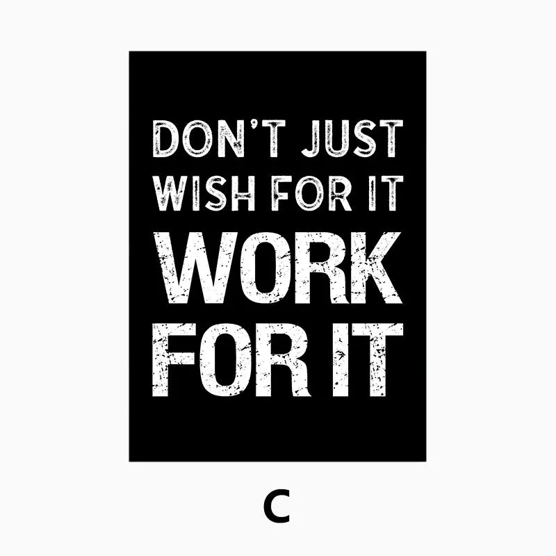 Modern Motivational Quotes Posters Black White Wall Art Fine Art Canvas Prints Pictures For Living Room Office Bedroom Inspirational Art Decor | Bowlift