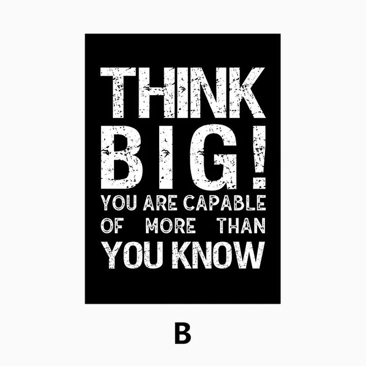 Modern Motivational Quotes Posters Black White Wall Art Fine Art Canvas Prints Pictures For Living Room Office Bedroom Inspirational Art Decor | Bowlift