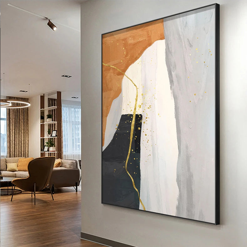 Modern Nordic Geomorphic Abstract Wall Art Fine Art Canvas Prints Neutral Tones Pictures For Living Room Art For Contemporary Interiors | Bowlift