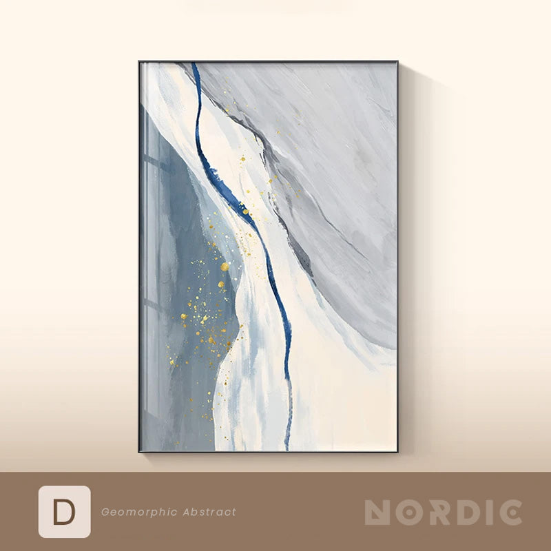 Modern Nordic Geomorphic Abstract Wall Art Fine Art Canvas Prints Neutral Tones Pictures For Living Room Art For Contemporary Interiors | Bowlift